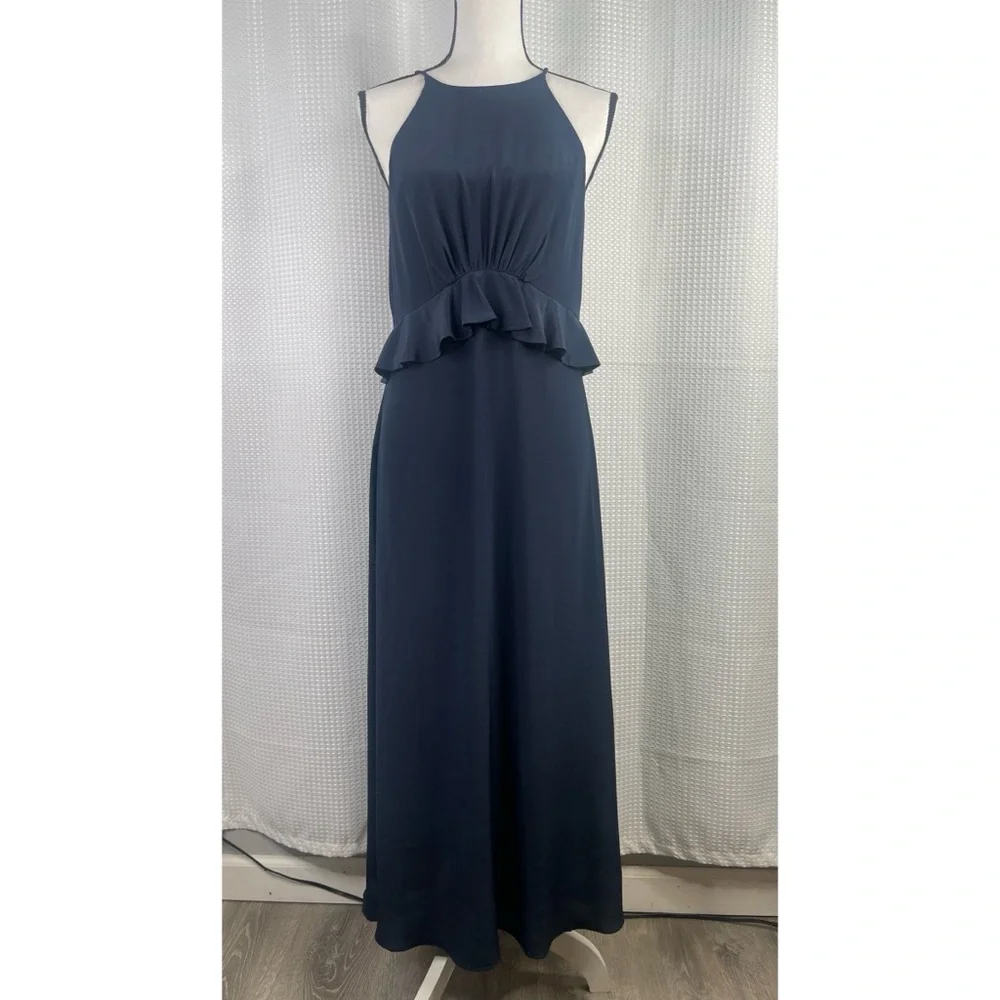 Zimmermann Flounce Picnic Dress 100% Silk Sleeveless Cocktail Events Navy Sz 2 - Picture 2 of 12